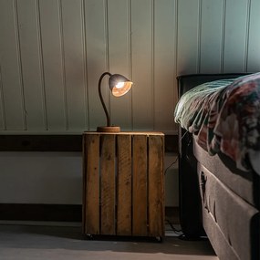 Candeeiro de mesa rústico castanho ferrugem - Rax