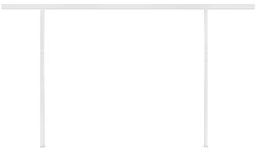 Toldo retrátil manual com postes 4,5x3 m laranja e castanho