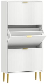 HOMCOM Sapateira Estreita Sapateira para Entrada com Prateleiras Ajustáveis para 18 Pares de Sapatos 60x24x128 cm Branco | Aosom Portugal