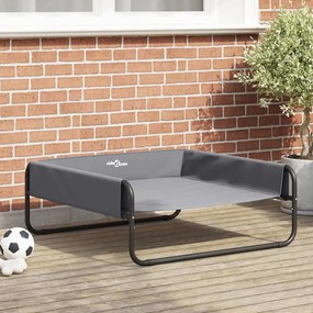 vidaXL Cama Elevada para Cães Cinza Claro L Tecido Oxford e Aço