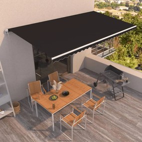 vidaXL Toldo retrátil automático 600x350 cm antracite