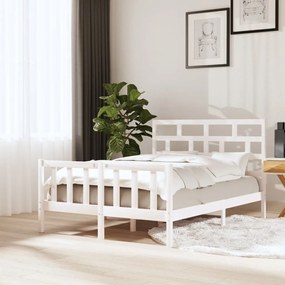 3101344 vidaXL Estrutura de cama 120x200 cm madeira de pinho maciça branco