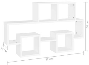 Prateleira parede formato carro 82x15x51cm contraplacado branco