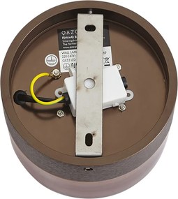 Candeeiro de parede de design bronze escuro com vidro âmbar IP44 - Michele