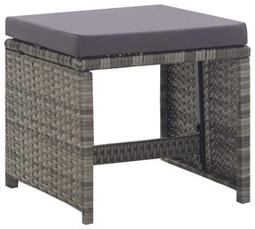 13 pcs conjunto jantar exterior vime e madeira acácia antracite
