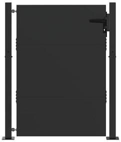 Portão de Jardim Preto 105 x 150 cm Aço com Revestimento em Pó