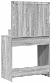 mesa de maquilhagem vidaXL com luzes LED cinza sonoma 79x41x135 cm