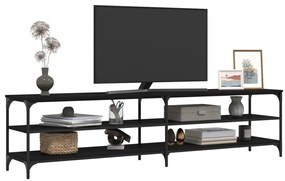 Móvel para TV 200x30x50 cm derivados de madeira/metal preto