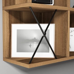 Prateleira de Parede Extra – Nogueira/Preto – 60x60x24 cm