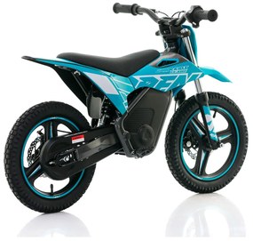 Mini moto elétrica para crianças velocidade até 30Km/h C/Limitador RFN Warrior SX-E350 14/14” 350W Azul Celeste