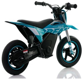Mini moto eléctrica velocidade até 13 Km/h C/Limitador RFN Warrior Kids SX-E150 150W 12/12” Supermotard Azul Celeste