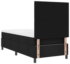 Cama Box Spring com Colchão Preta 80x200 cm Tecido