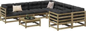 vidaXL 9 pcs conjunto sofás jardim madeira de pinho impregnada