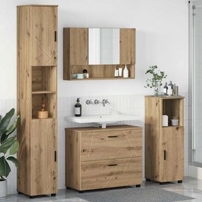vidaXL Conjunto de Móveis para Banheiro 4 pcs carvalho artisiano