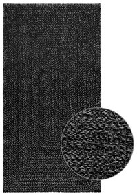 Tapete ZIZUR antracite 80x150 cm aspeto juta interior exterior