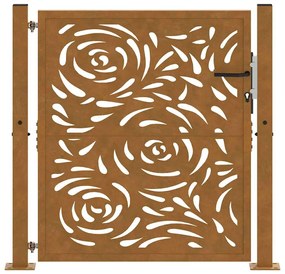 Portão de jardim 105x105 cm design de chama de aço resistente