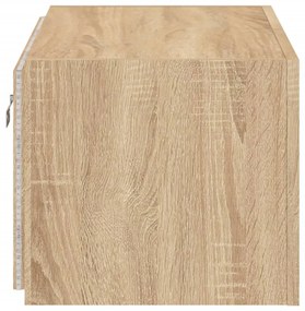 Móvel de parede p/ TV c/ luzes LED 60x35x31 cm carvalho sonoma