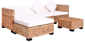 Conjunto de sofás 14 pcs vime genuíno