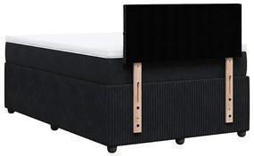Cama boxspring com colchão 120x200 cm veludo preto