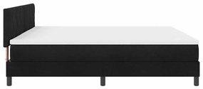 Cama Box Spring com Colchão Preto 200x200 cm Tecido