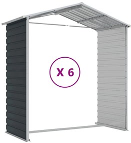 Abrigo de jardim 191x555x198 cm aço galvanizado antracite