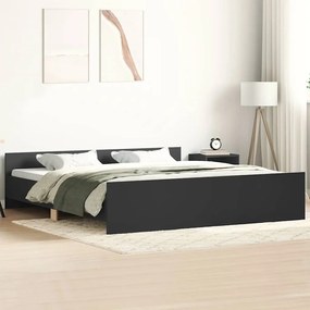 Estrutura de cama com cabeceira e pés 180x200 cm preto