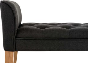 Banco estofado Cleopatra 64 x 128 x 43 cm Cinzento escuro