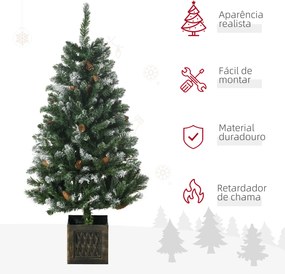 Árvore de Natal Artificial Nevada  Altura 120 cm com 328 Ramos e Suporte Metálico Verde