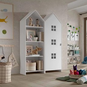 Conjunto 1 armario Guarda Roupa infantil + estante infantil coleção CASAMI Branco