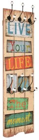 Bengaleiro de parede com 6 ganchos 120x40 cm LIVE LIFE