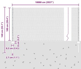 Postes de Cerca vidaXL 22 pcs U-Channel Cinza 100 cm Aço