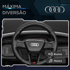 Carro Elétrico para Crianças Carro Audi Q8 Etron Sportback Infantil 12V Faróis Buzina e Música 98x49,5x43 cm Preto