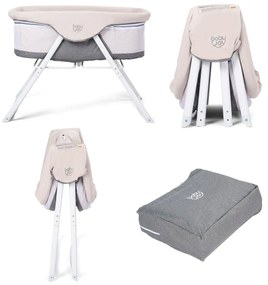 Berço de baloiço portátil e berço de viagem dobrável para crianças 94x56x70cm cinzento