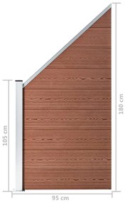 Painel de vedação 95x(105-180) cm WPC castanho