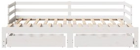 Sofá-cama com gavetão e gavetas sem colchão 80x200 cm branco