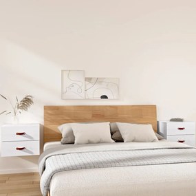 vidaXL Mesas de cabeceira de parede 2 pcs 50x36x40 cm branco