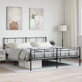 Estrutura de cama sem colchão com pés 180x200 cm preto