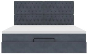 Estrutura cama otomana colchões 160x200 cm cinzento escuro