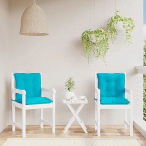vidaXL Almofadões lombares p/ cadeiras jardim 2pcs tecido turquesa