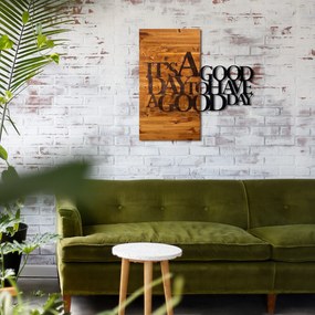 Acessório Decorativo de Parede It's a Good – Nogueira e Preto – 58 x 5
