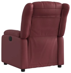 Poltrona reclinável couro artificial vermelho tinto