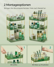 Organizador de maquilhagem para toucador – ideia para presente, verde claro