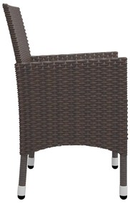 3 pcs conjunto de jantar para jardim castanho