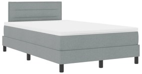 Cama Box Spring com Colchão Cinza Claro 120x200 cm Tecido