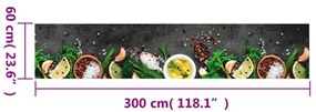 Tapete de cozinha lavável 60x300 cm veludo padrão especiarias