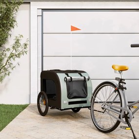 vidaXL Reboque de bicicleta p/ animais tecido oxford/ferro cinza/preto