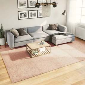 vidaXL Tapete pelo curto macio e lavável HUARTE 240x340 cm rosa-pálido