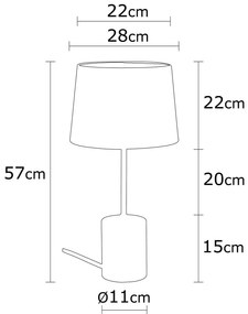 Candeeiro de Mesa Magnesia – Prateado – 28 cm de Diâmetro x 57 cm de A