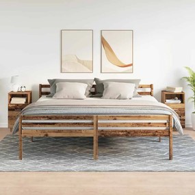Mesas de cabeceira 2 pcs com 2gavetas 36x36x68 cm madeira velha