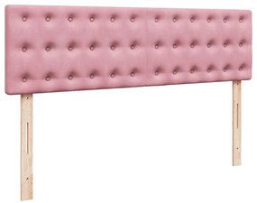 Estrutura de cama otomana com colchão 160x200 cm veludo rosa